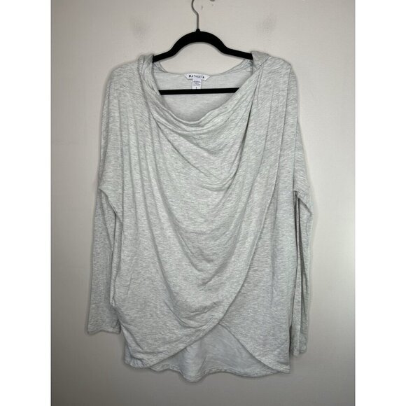 Athleta Purana Wrap Hooded Sweatshirt Women's Light Gray Yoga Size Small - Picture 1 of 11
